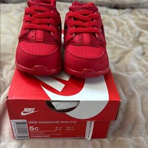 Nike Huarache Run Kids Shoes - Red